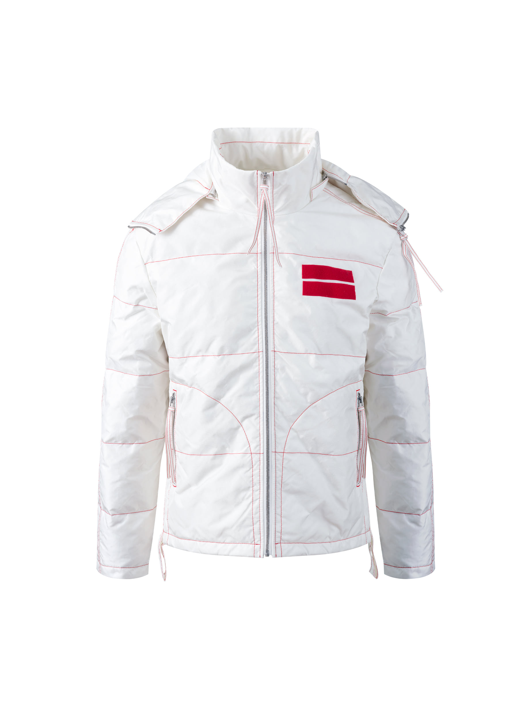 AIRBAG ZIP FRONT HOOD GOOSEDOWN PARKA OFF WHITE