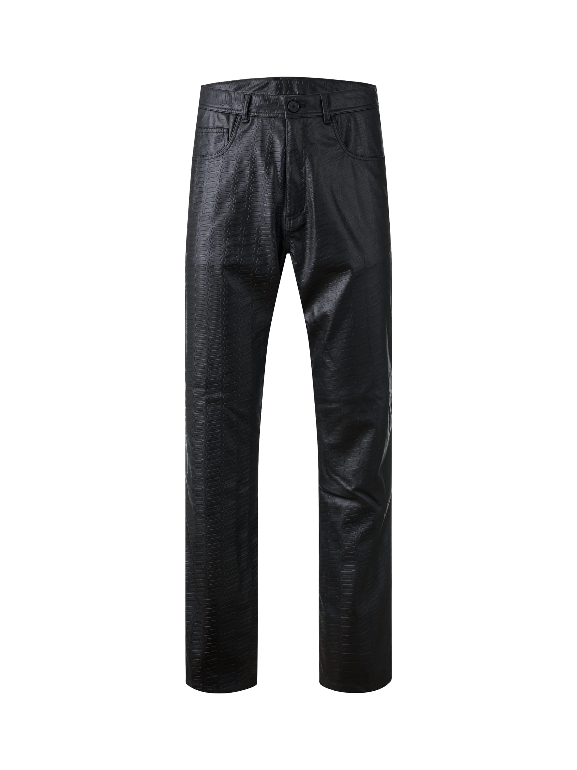 TIRE EMBOSSED TROUSERS BLACK