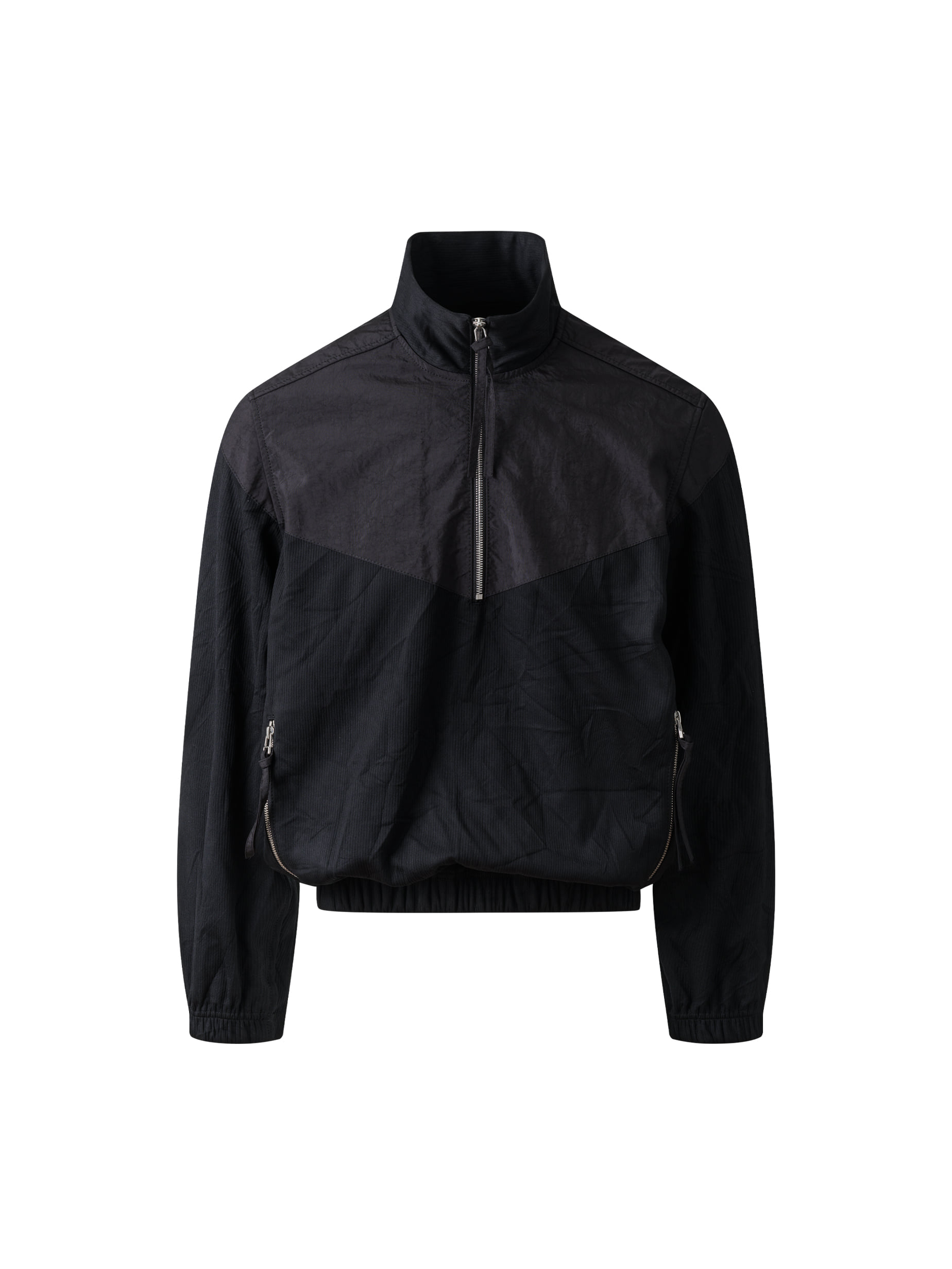 WGS AIRBAG PATCHED JERSEY HALF ZIP JUMPER BLACK
